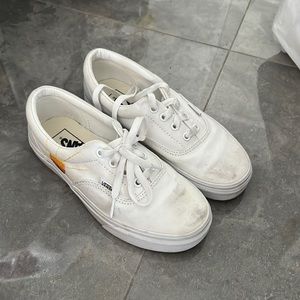 Vans sun embroidered white sneakers size 6